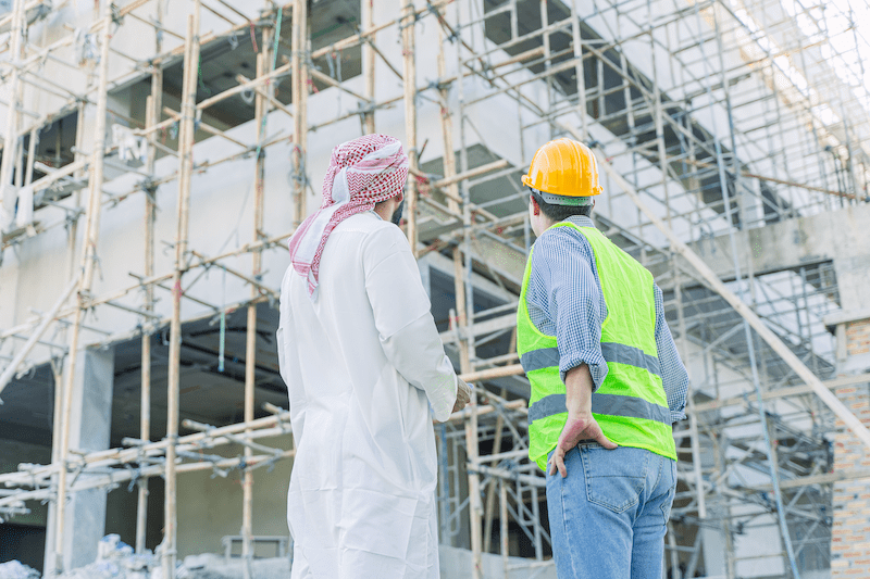 Construction workers in the Middle East