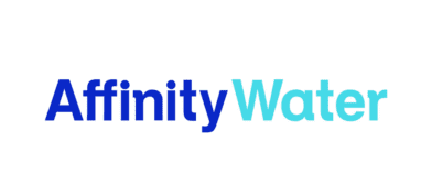 light and dark blue affinity water logo