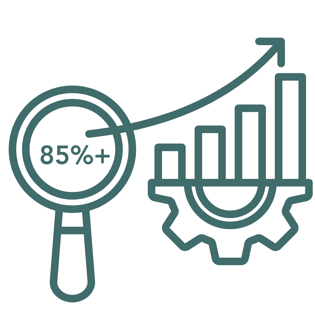 a computer monitor with a magnifying glass on it