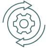 Icon system cog and circular arrows