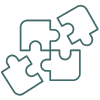 Puzzle icon showing how different aspects of sustainability fit together