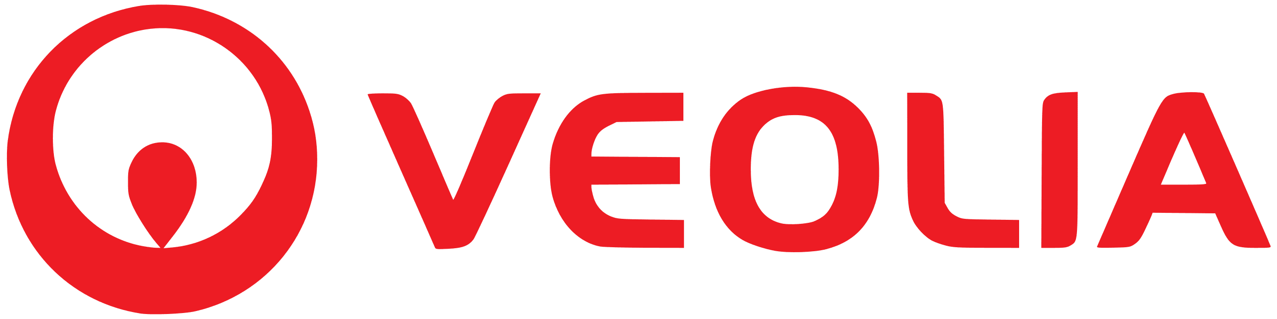 Veolia logo - a red circle with a location mark in the centre and the word Veolia in red text