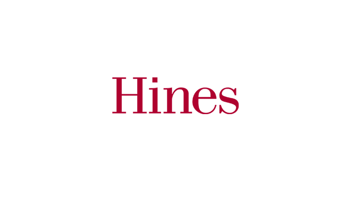 Hines Logo - dark red text spelling Hines