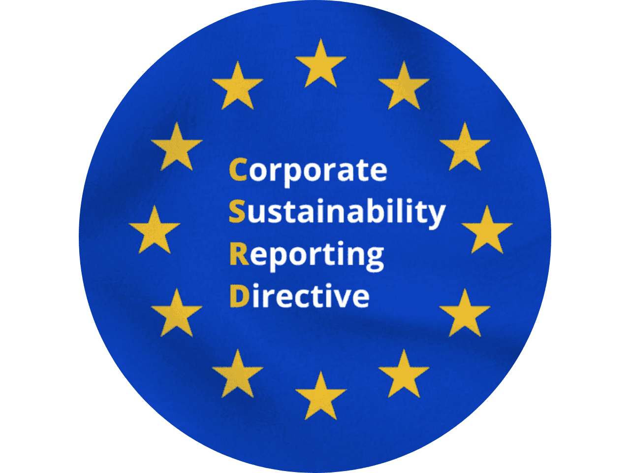 CSRD surrounded by EU stars in a blue circle