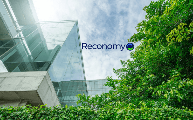 Image of buildings and the Reconomy logo