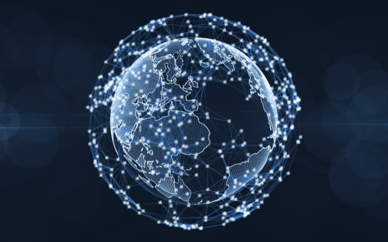 Globe with a halo of light representing interconnectedness