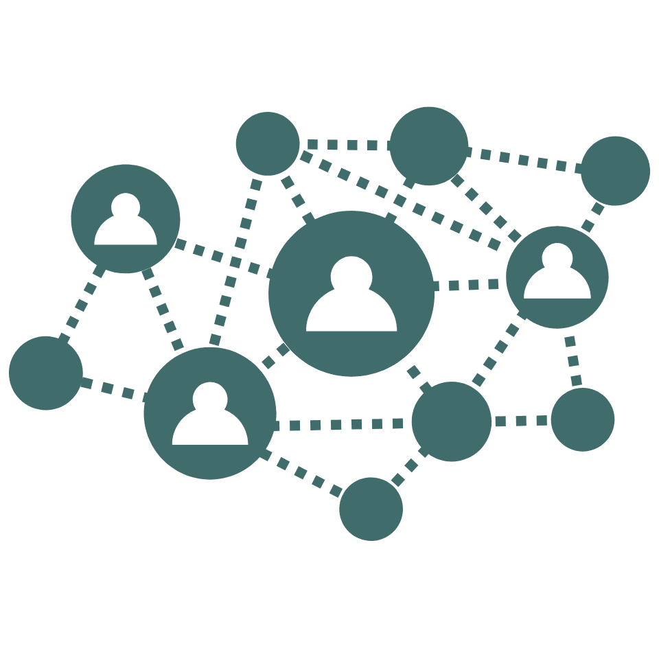 Icon showing connected supply chain