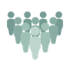 Icon showing people representing the Achilles globe team and how Achilles provides supplier risk management across all suppliers