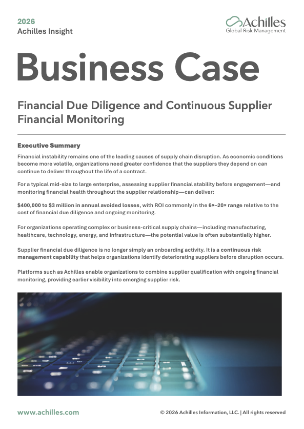 The business case for supplier financial due diligence free download
