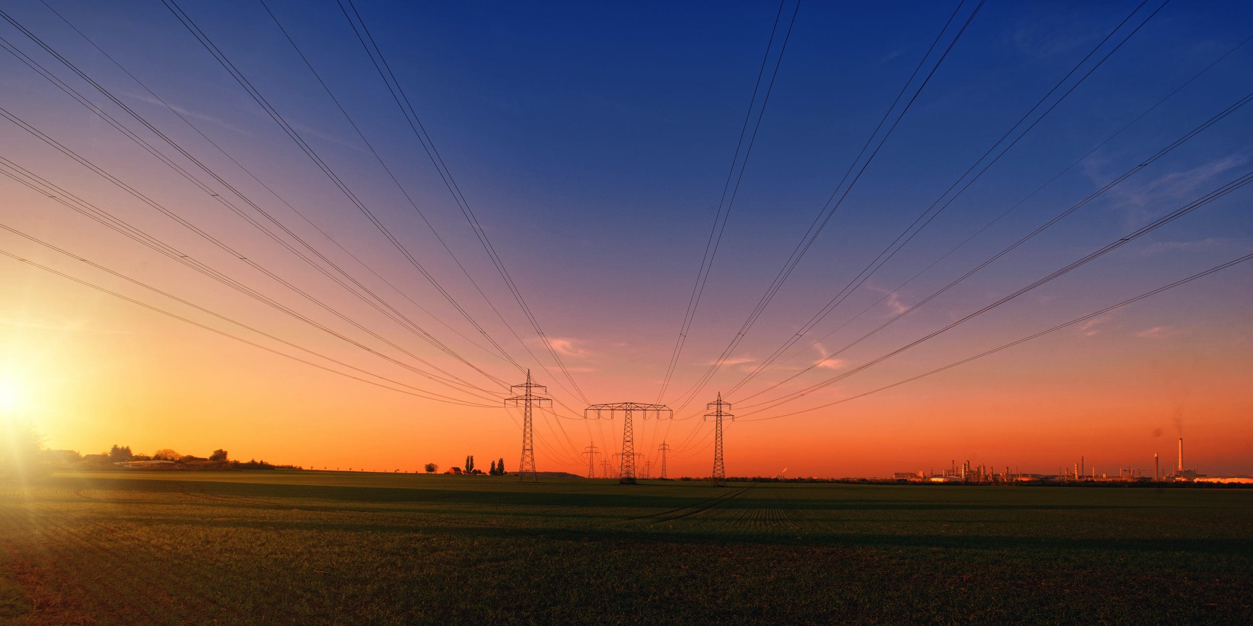 Utilities Britain at Sunrise Electricity Pilons
